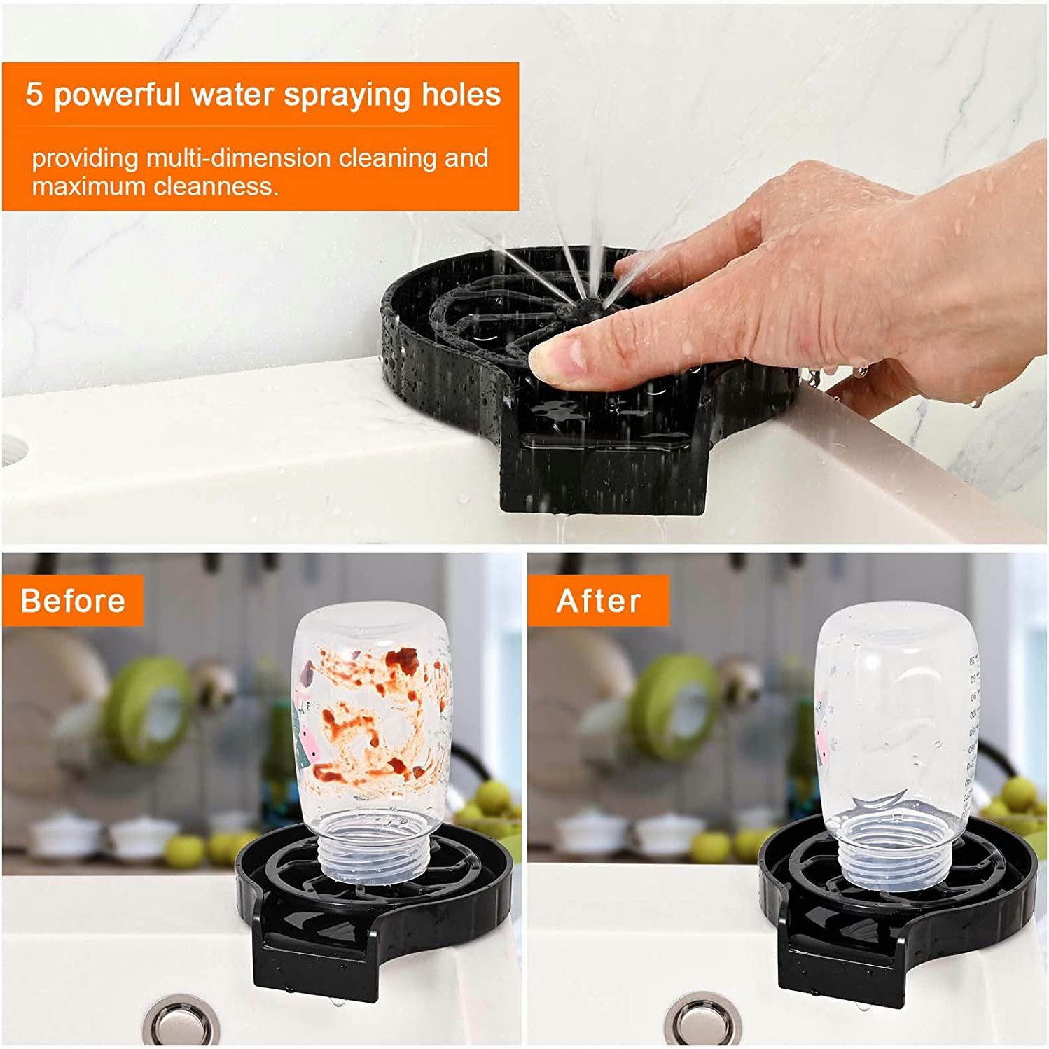 Sink Faucet Cup Washer - Glass Rinser Faucet for Quick & Easy Cleaning