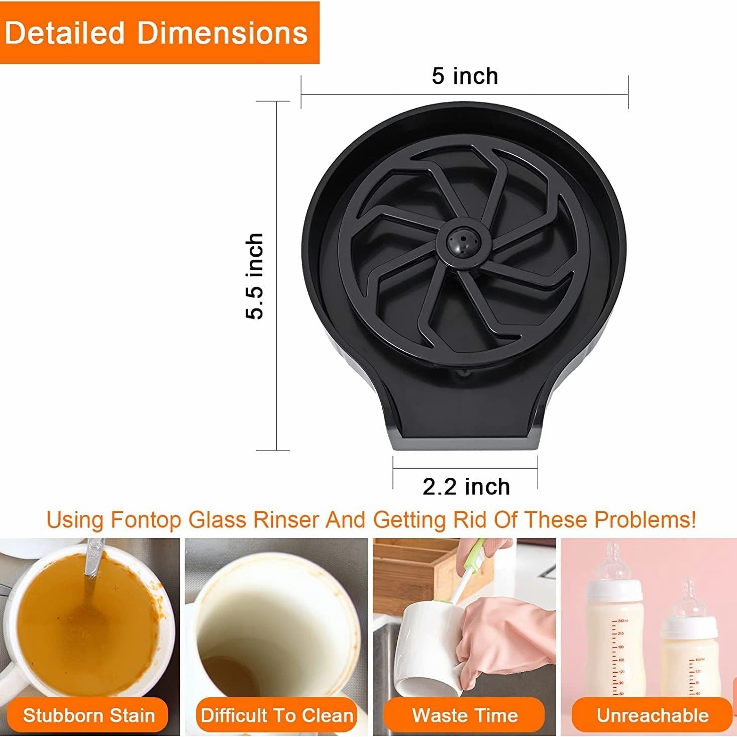 Sink Faucet Cup Washer - Glass Rinser Faucet for Quick & Easy Cleaning