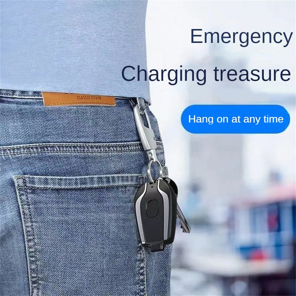 Mini Wireless Keychain Charger Power Bank - Portable Emergency Battery