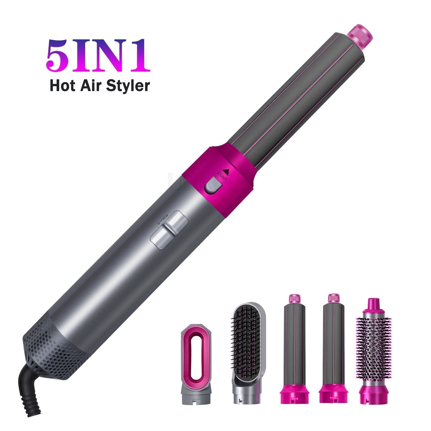 Hot Air Brush 5-in-1 - Dry, Style, and Volumize with Ionic Technology