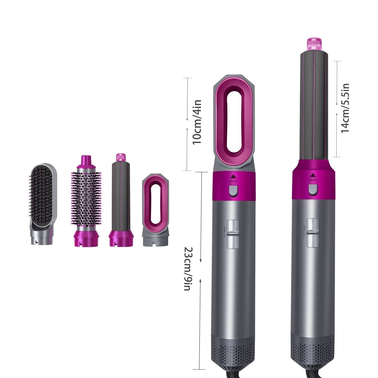 Hot Air Brush 5-in-1 - Dry, Style, and Volumize with Ionic Technology