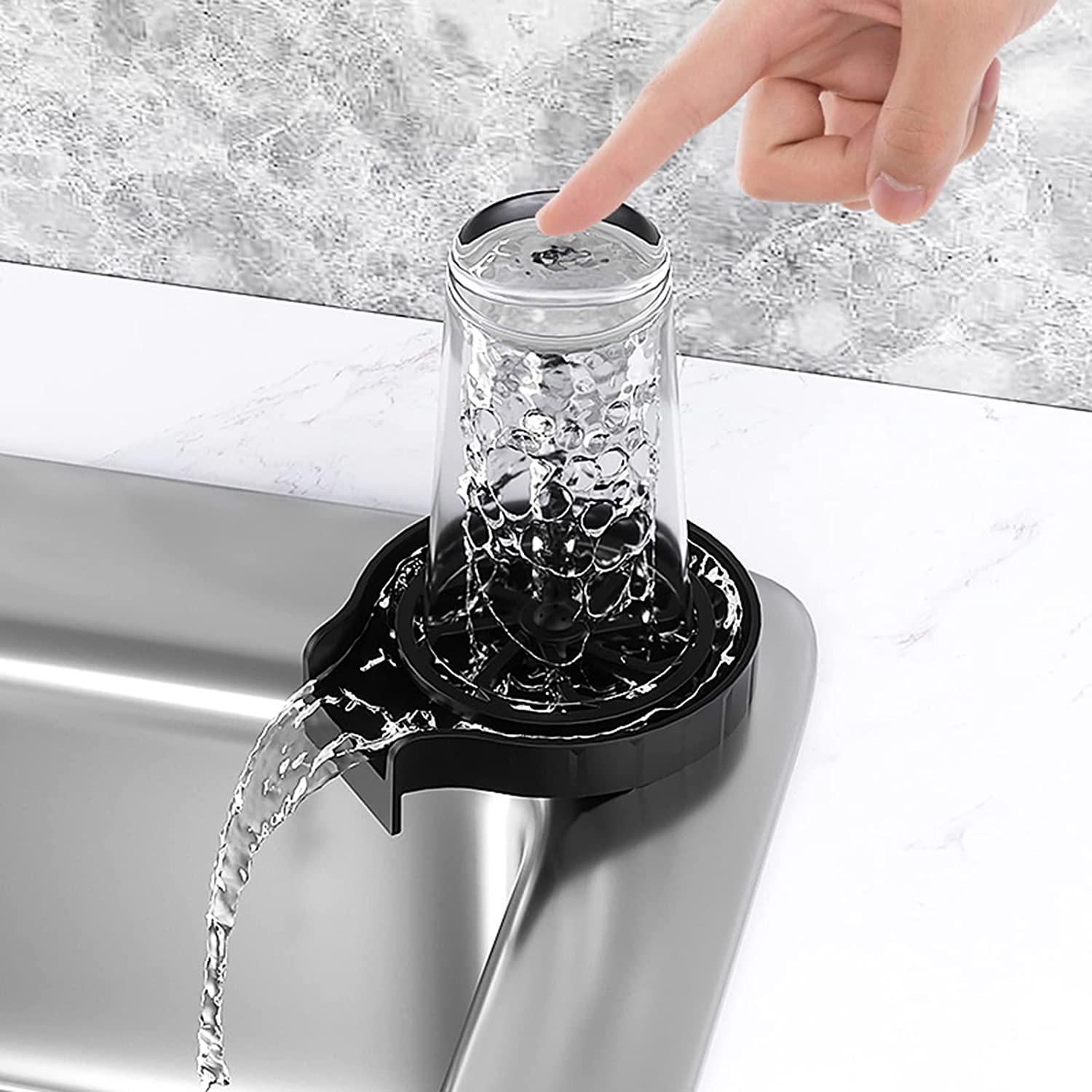 Sink Faucet Cup Washer - Glass Rinser Faucet for Quick & Easy Cleaning
