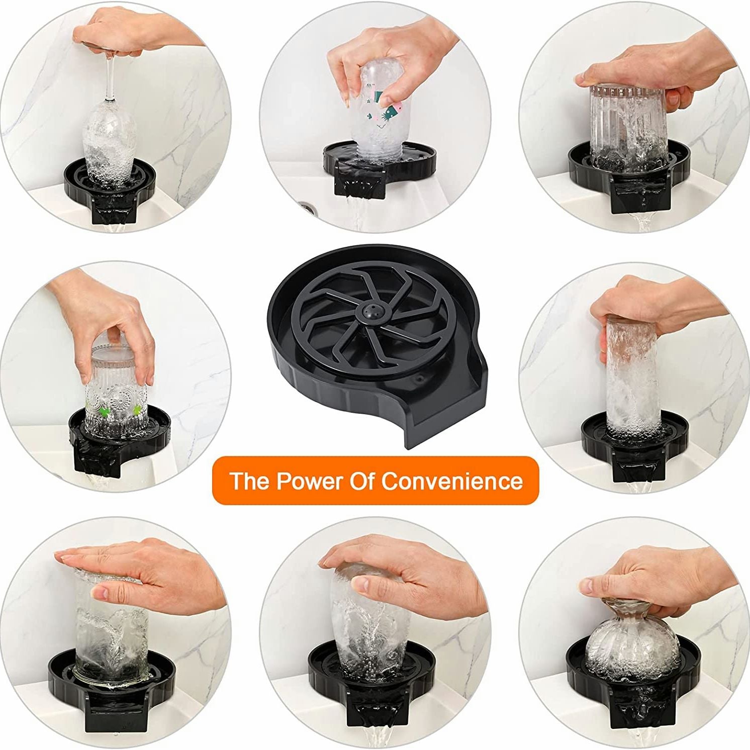 Sink Faucet Cup Washer - Glass Rinser Faucet for Quick & Easy Cleaning