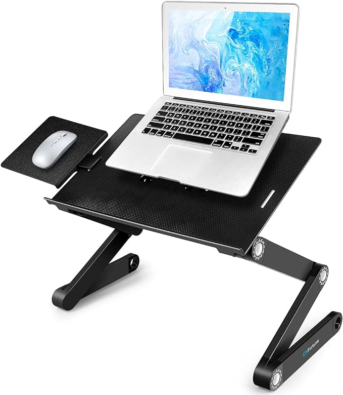 Adjustable Laptop Table with Mouse Pad - Folding and Versatile Design