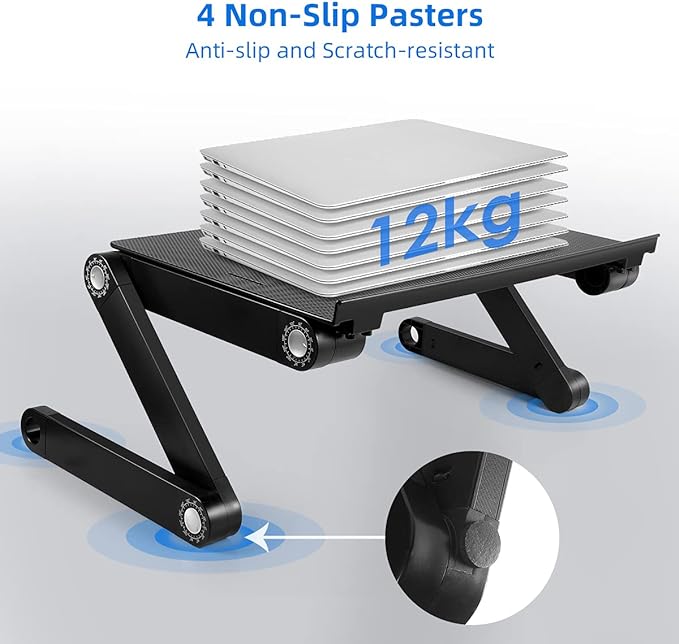 Adjustable Laptop Table with Mouse Pad - Folding and Versatile Design