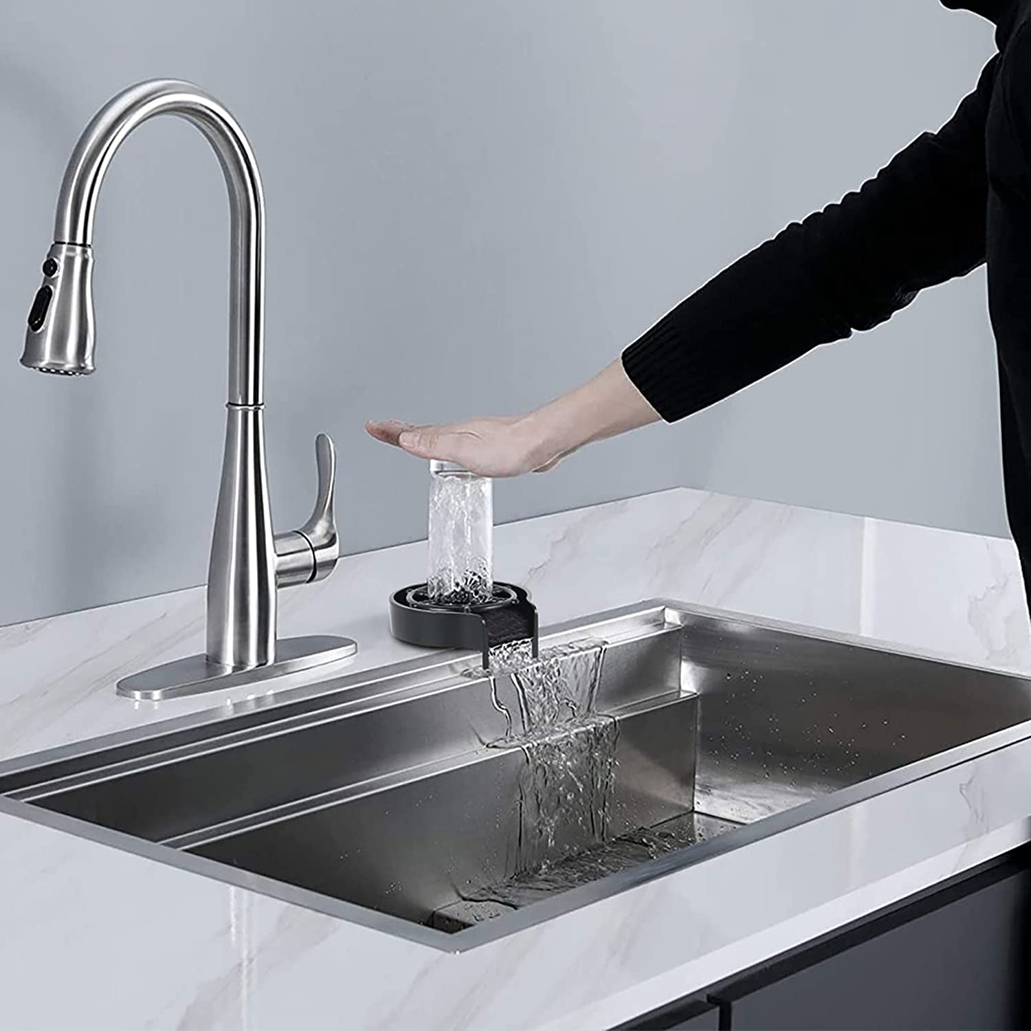 Sink Faucet Cup Washer - Glass Rinser Faucet for Quick & Easy Cleaning