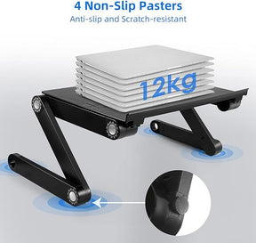 Adjustable Laptop Table with Mouse Pad - Folding and Versatile Design